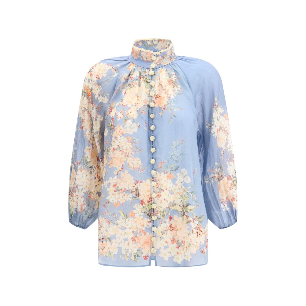Zimmermann Cascadian Blouse With Puff Sleeves Glam Steals