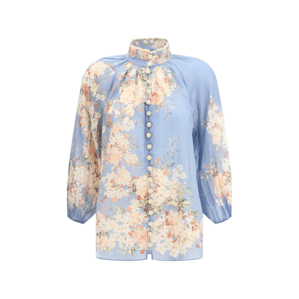Zimmermann Cascadian Blouse With Puff Sleeves Glam Steals