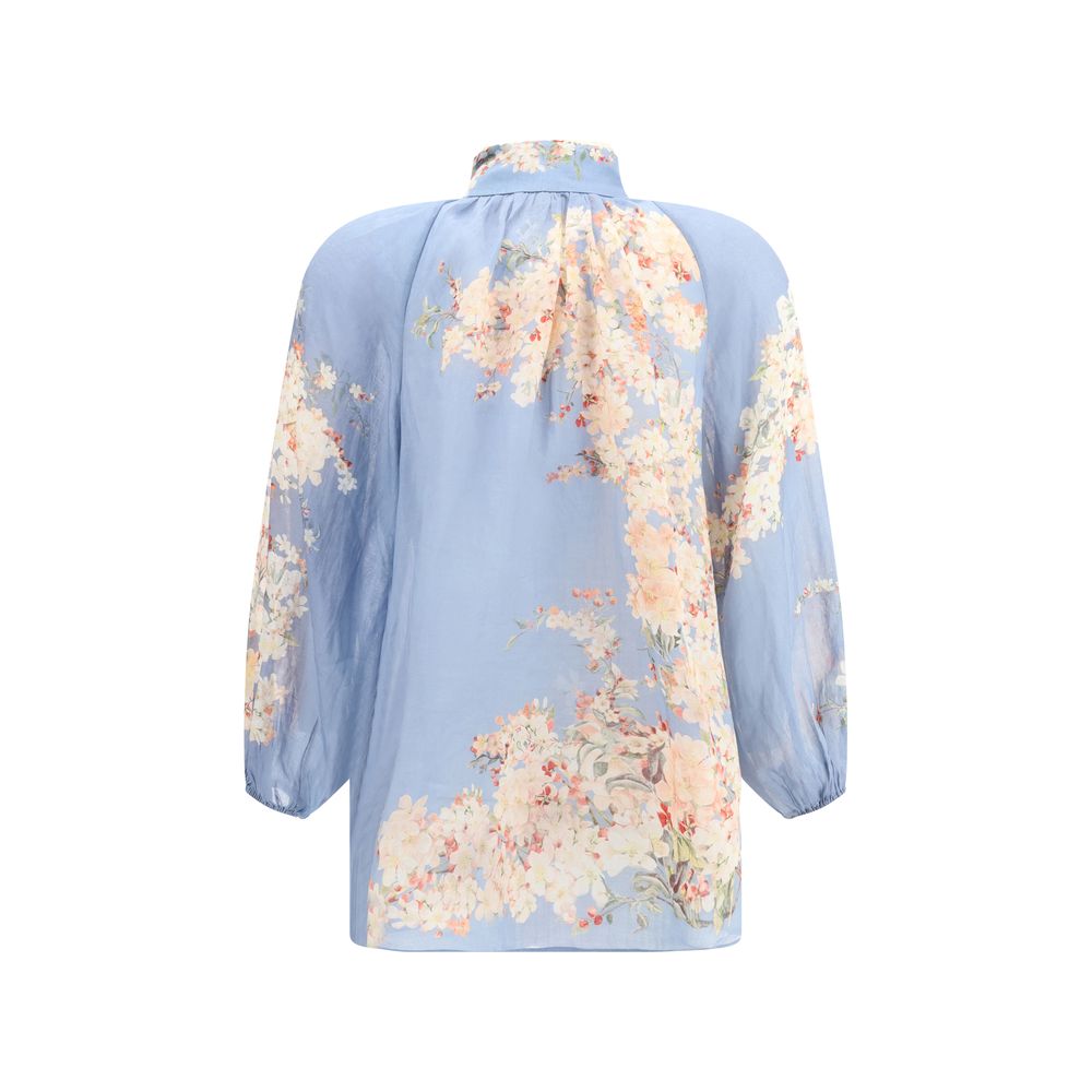 Zimmermann Cascadian Blouse With Puff Sleeves Glam Steals