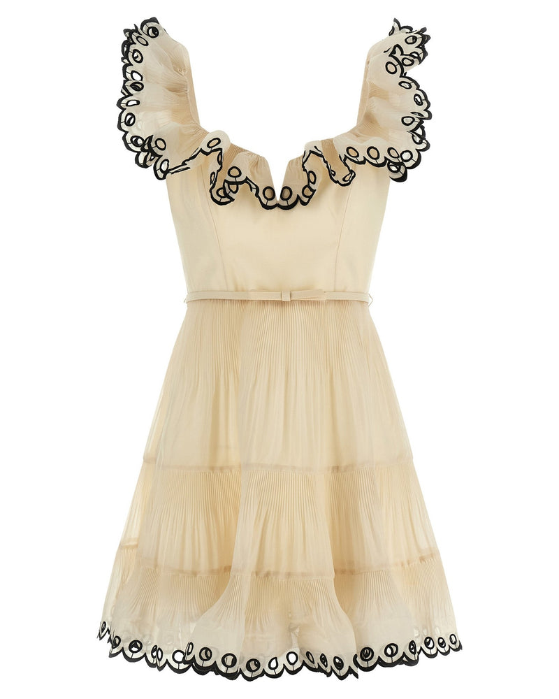 Zimmermann Embroidered Frilled Mini Dress Glam Steals