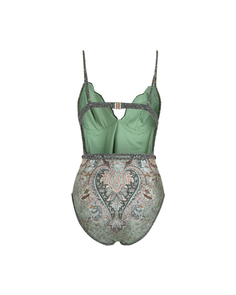 Zimmermann Green One Piece Swimsuit Glam Steals