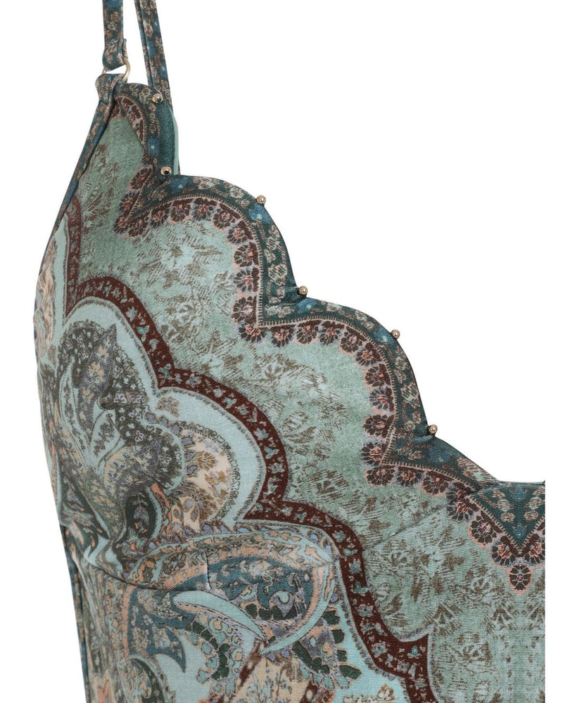 Zimmermann Green One Piece Swimsuit Glam Steals