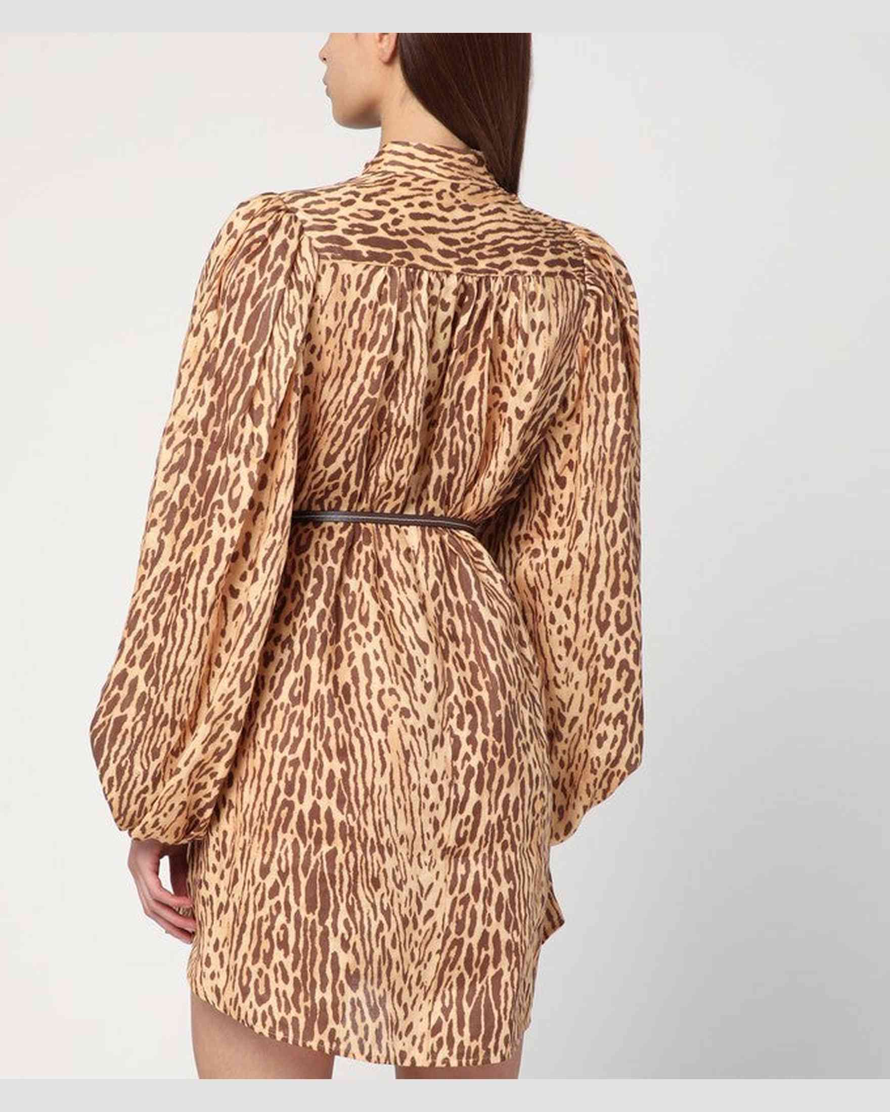 Zimmermann Linen Leopard Print Short Dress Glam Steals