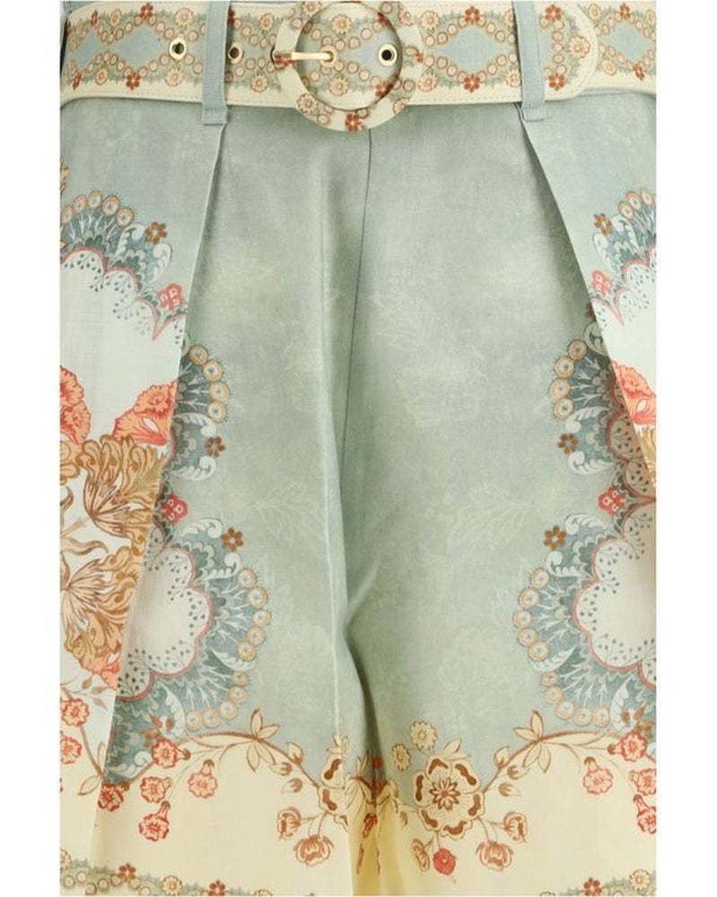 Zimmermann Multicolor Linen Bermuda Shorts Glam Steals