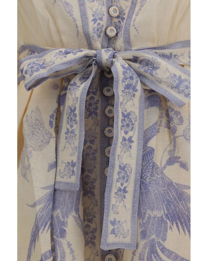 Zimmermann Multicolor Linen Casual Dress Glam Steals