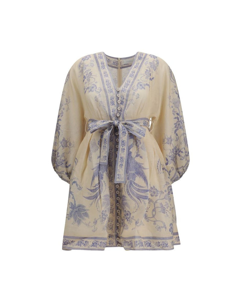 Zimmermann Multicolor Linen Casual Dress Glam Steals