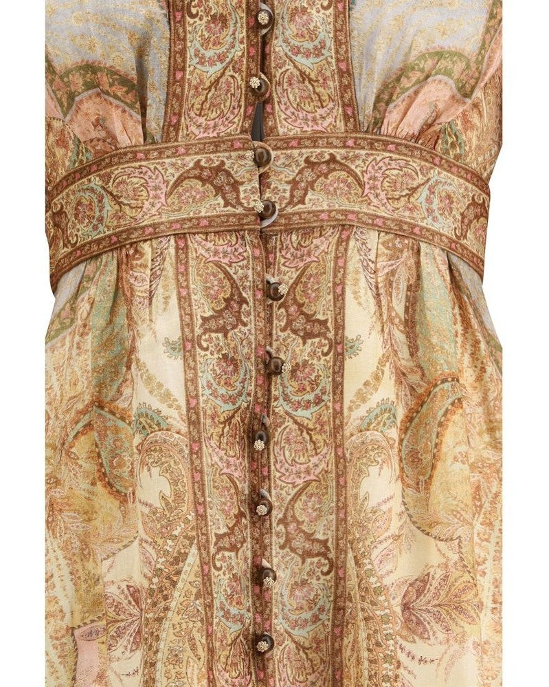 Zimmermann Multicolor Linen Long Dress Glam Steals