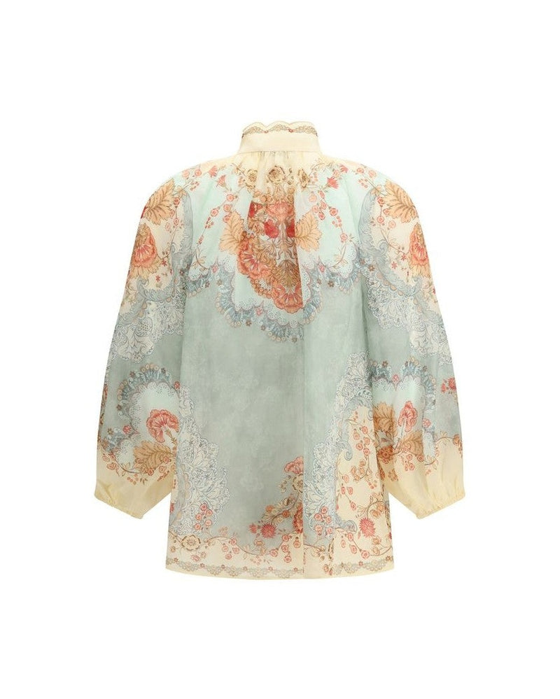 Zimmermann Multicolor Ramie Blouse Glam Steals