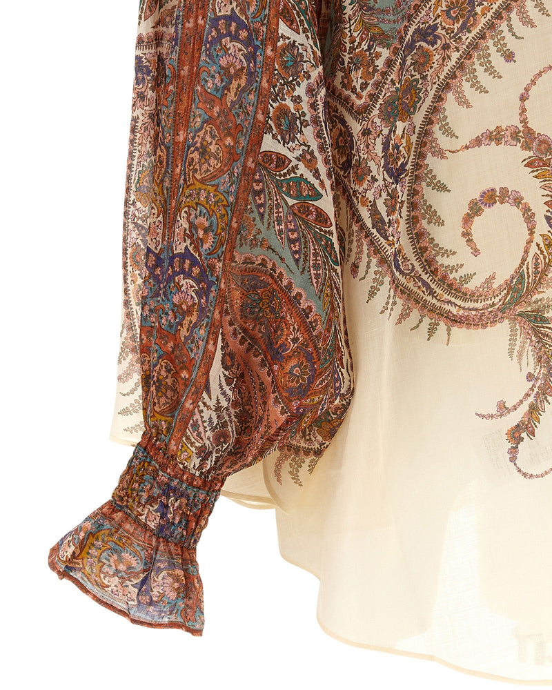 Zimmermann Rhiannon Tie Neck Blouse Shirts
