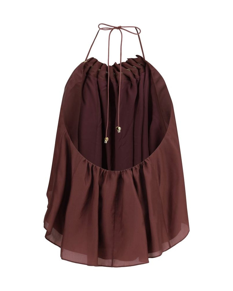 Zimmermann Silk Bordeaux Sleeveles T-shirt Glam Steals