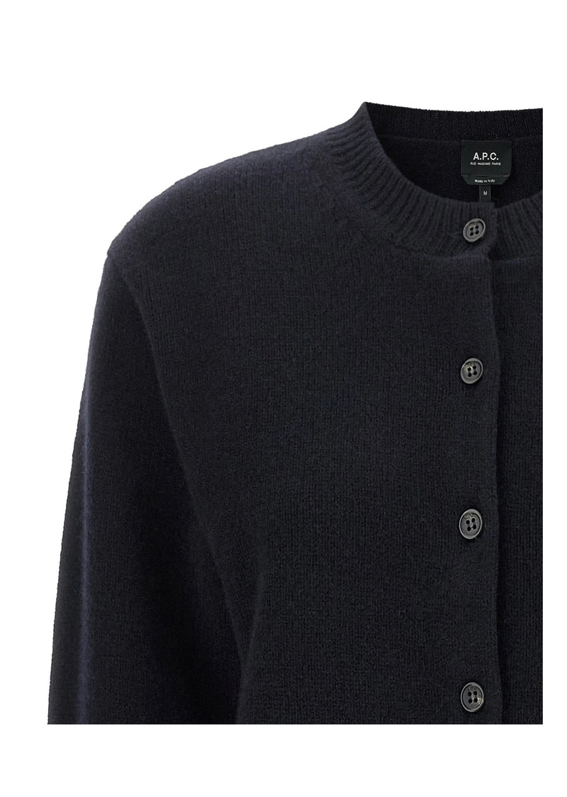 A.P.C. Cardigan in navy, Wool — view 3