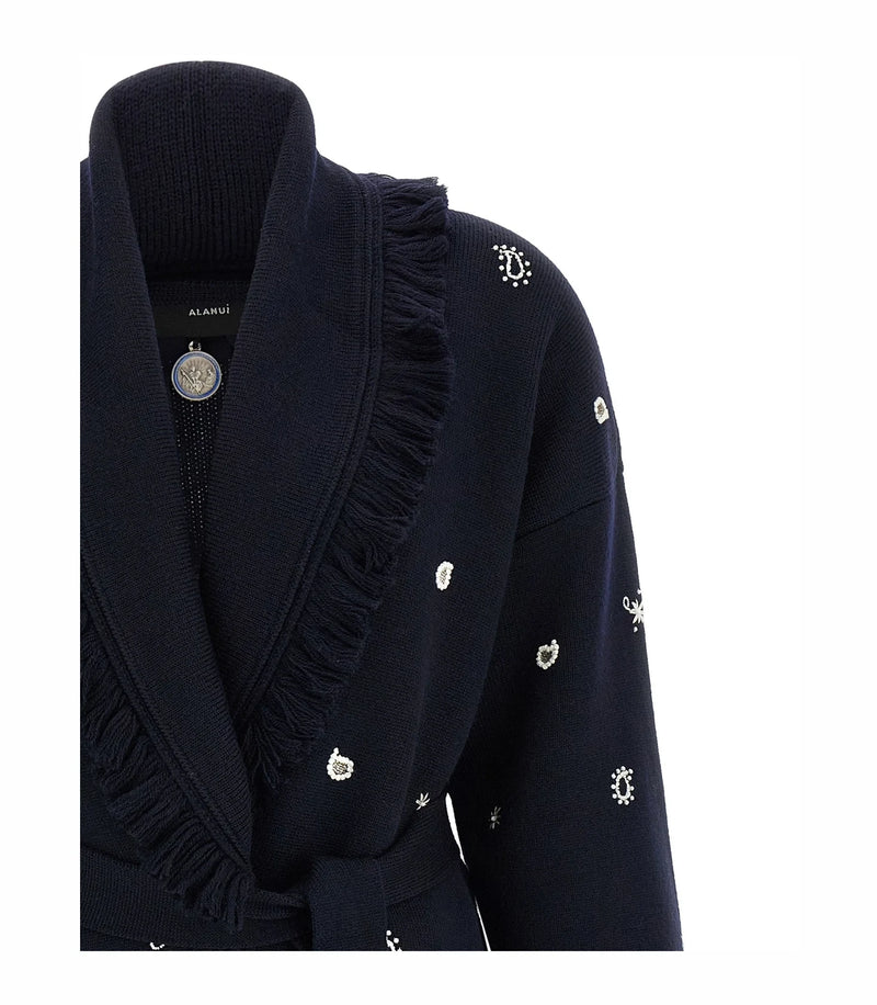 Alanui Cardigan in blue, Virgin Wool — view 3