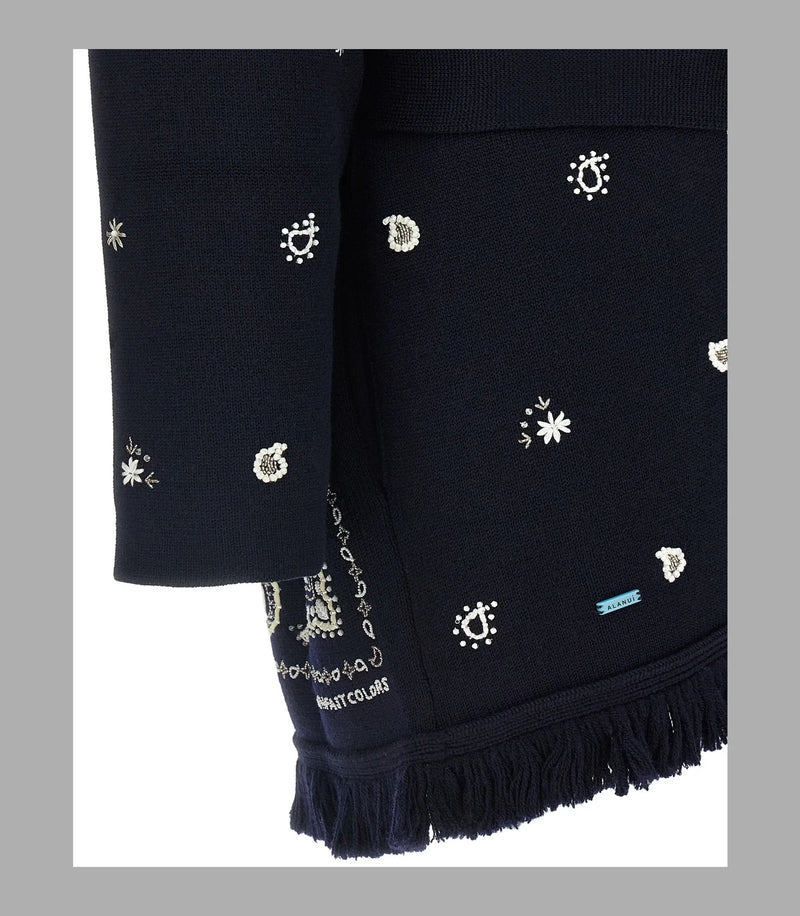 Alanui Cardigan in blue, Virgin Wool — view 4