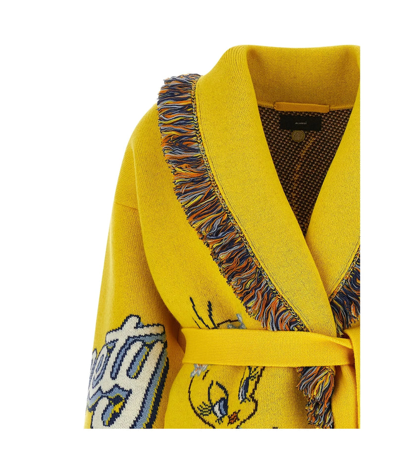 Alanui Cardigan in yellow, Virgin Wool — view 3