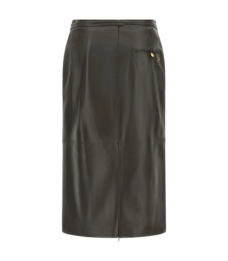 Alberta Ferretti Skirt in brown, Lamb Leather — view 2