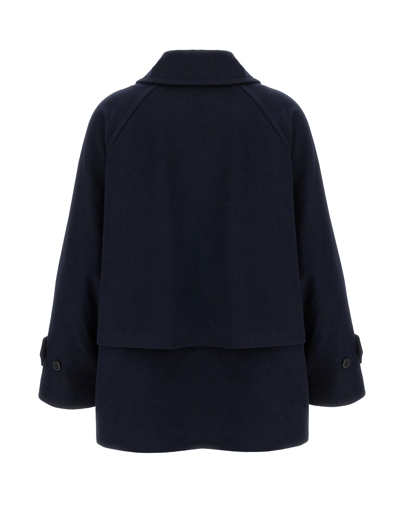 Alberto Biani Wrap Coat in blue, Virgin Wool — view 2