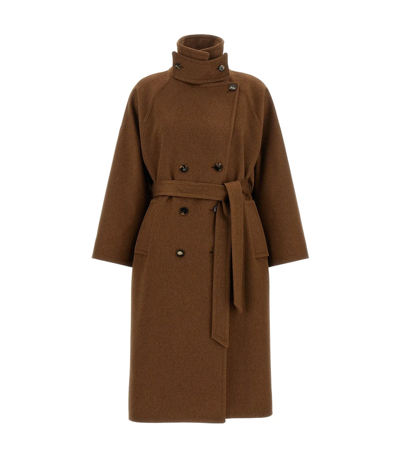 Alberto Biani Wrap Coat in brown, Wool