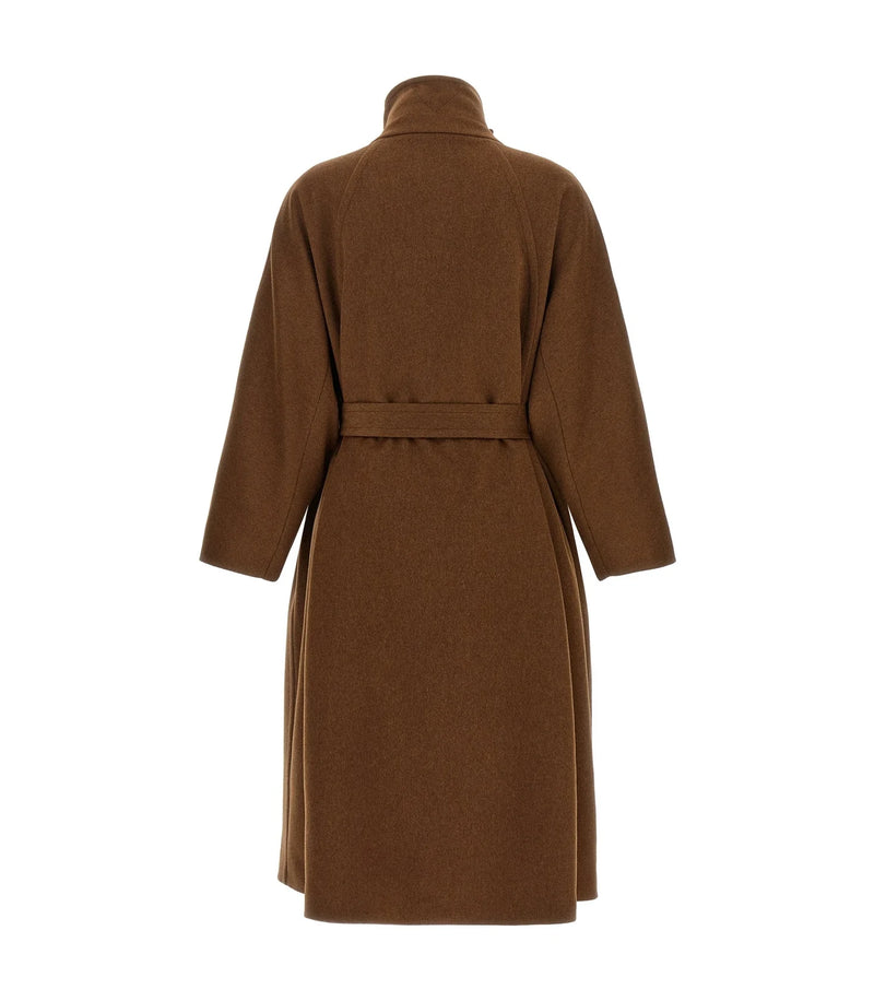 Alberto Biani Wrap Coat in brown, Wool — view 2