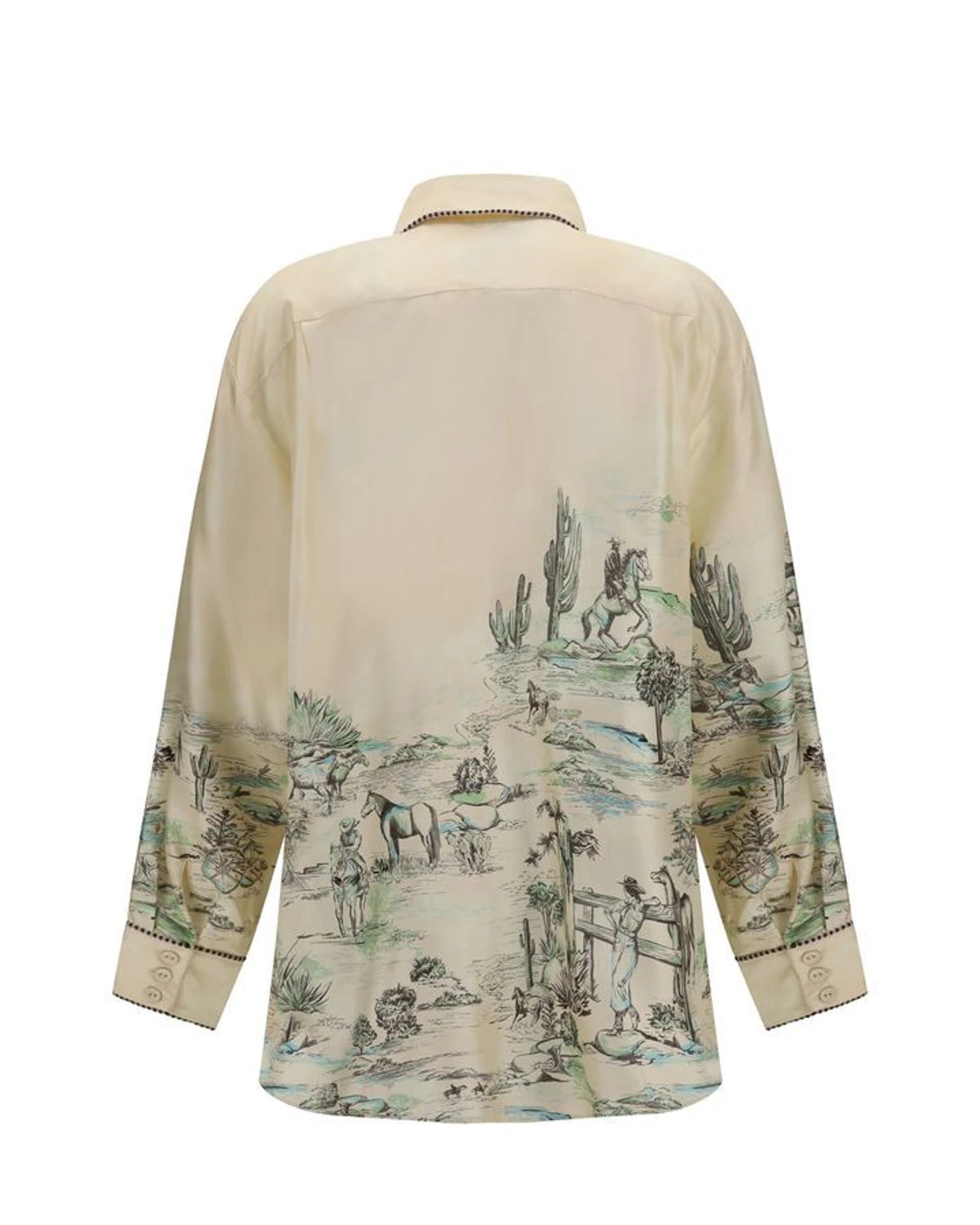 Alemais Dress Shirt in beige, Silk — view 2