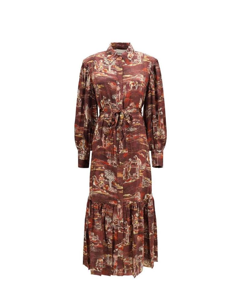 Alemais Dresse in brown, Silk