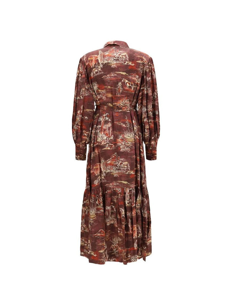 Alemais Dresse in brown, Silk — view 2