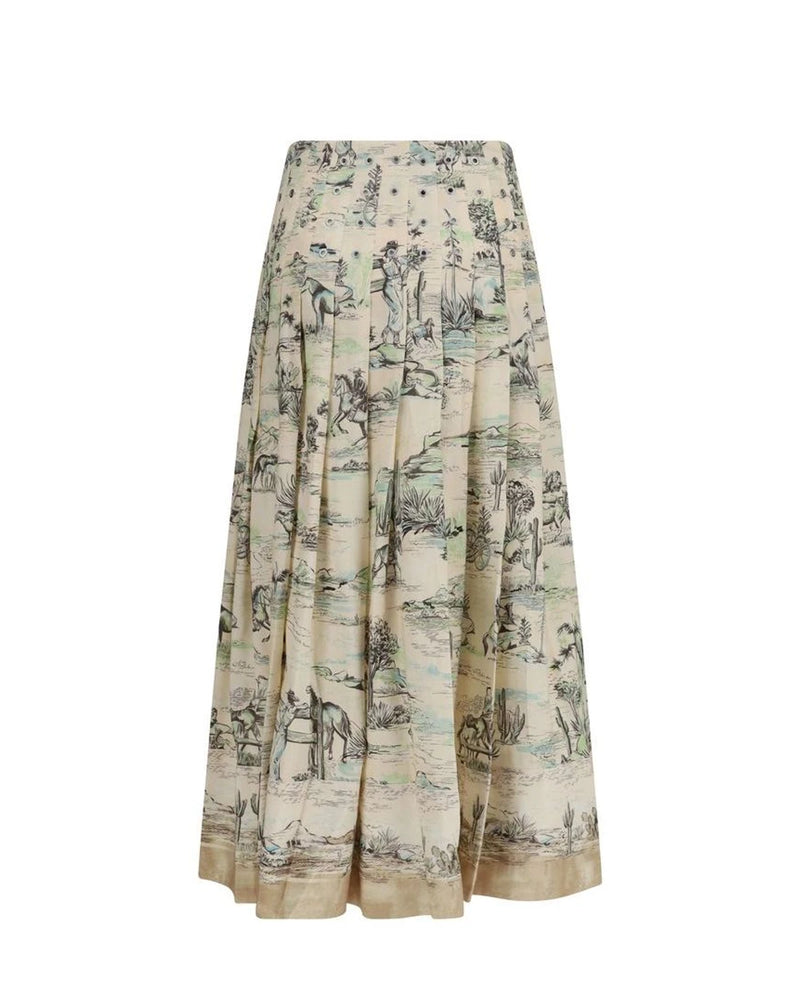 Alemais Skirt in beige, Linen — view 2
