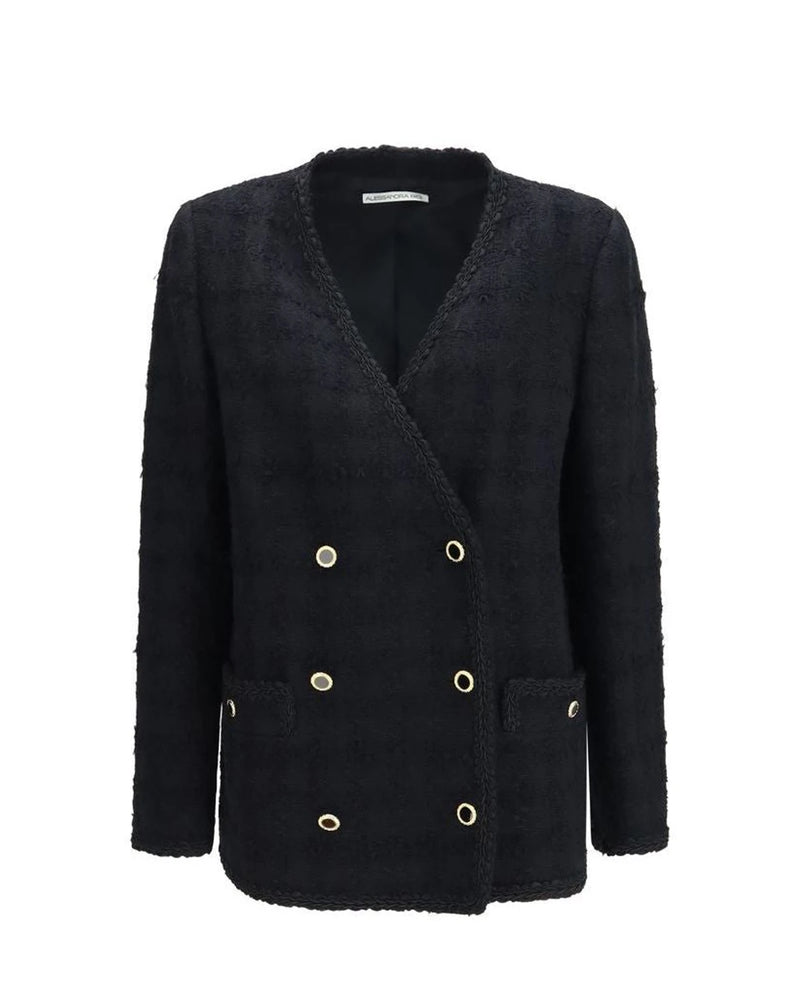 Alessandra Rich Bolero Jacket in black, Cotton
