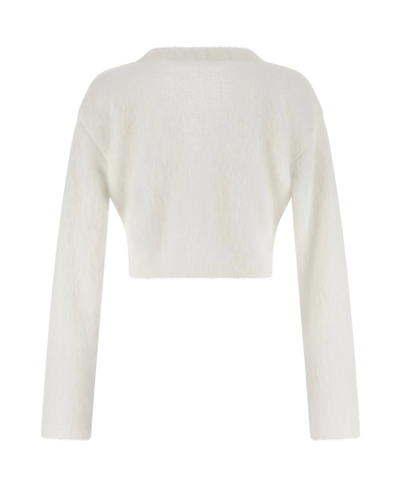 Alessandra Rich Cardigan in white, Mohair Wool — view 2