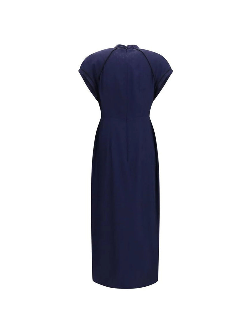 Alessandra Rich Dresse in navy, Silk — view 2
