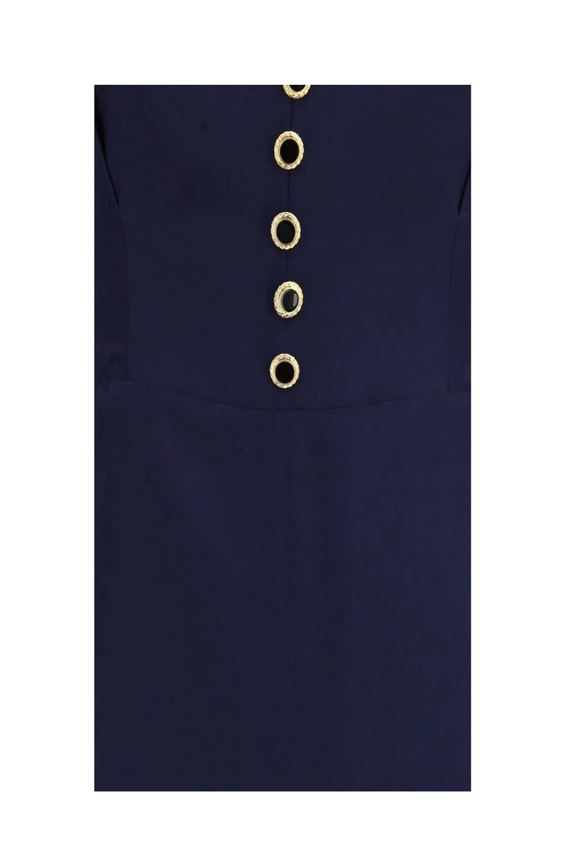 Alessandra Rich Dresse in navy, Silk — view 3
