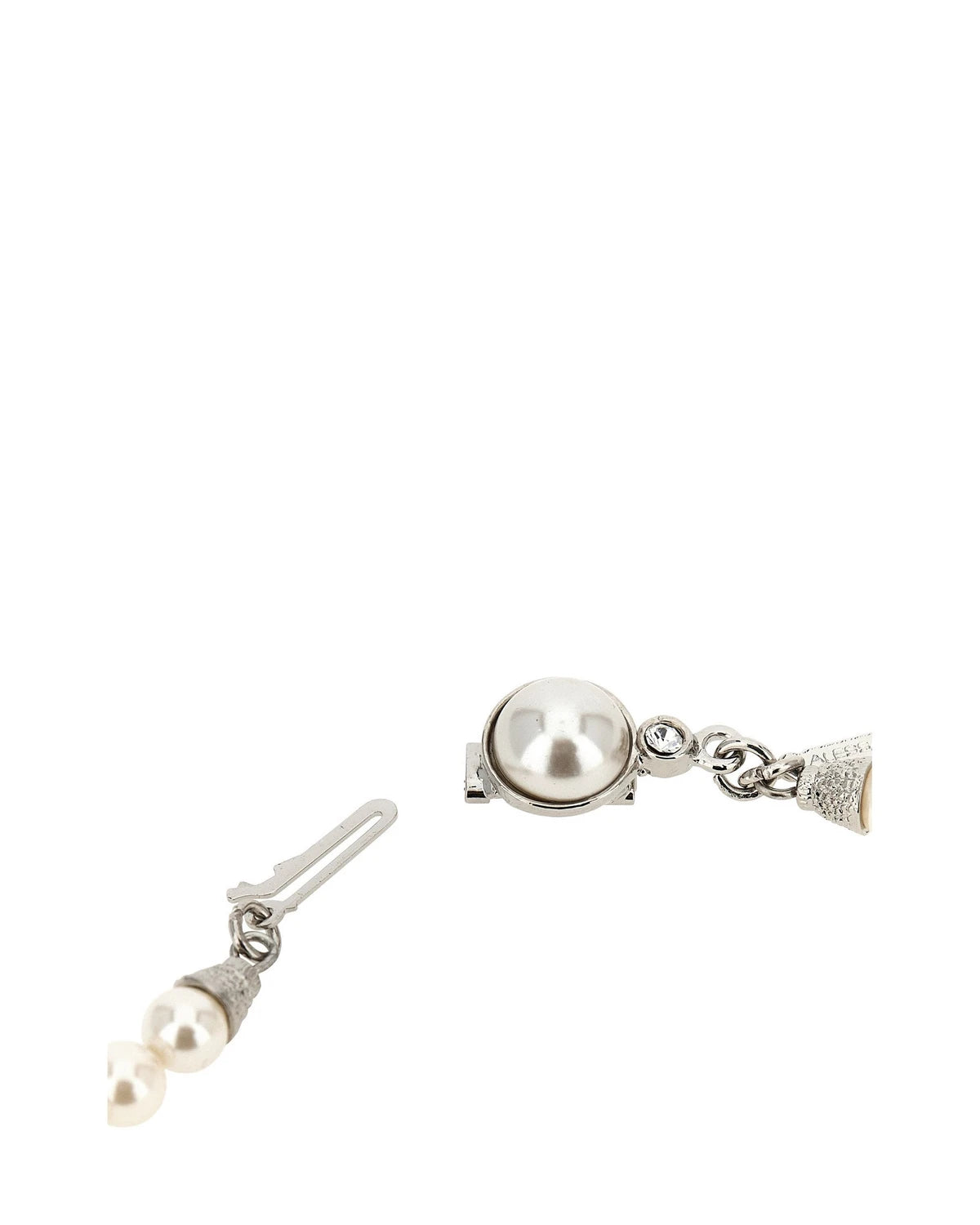Alessandra Rich Necklace in white, Glass — view 2