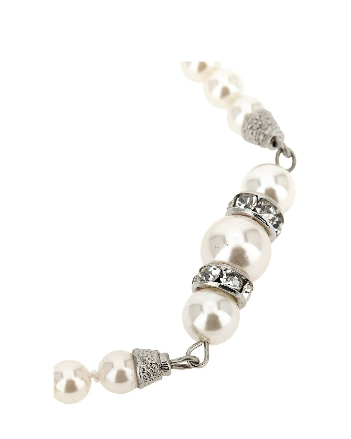 Alessandra Rich Necklace in white, Glass — view 3