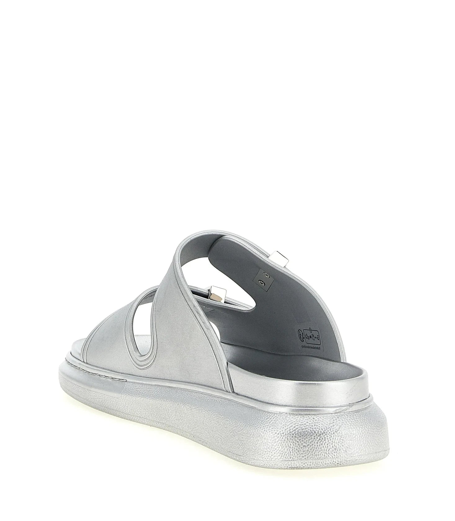 Alexander McQueen Slides in silver, Rubber — view 3