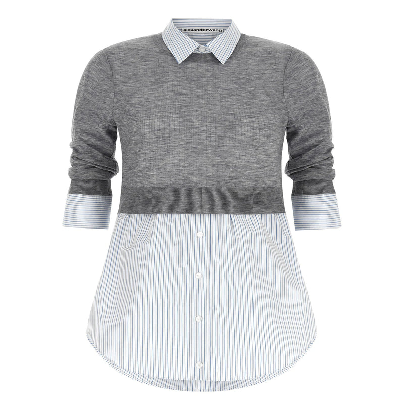 Alexander Wang Dress Shirt in gray, Wool