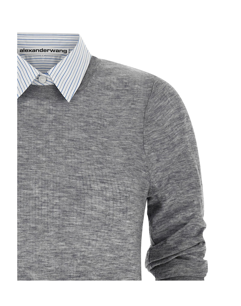 Alexander Wang Dress Shirt in gray, Wool — view 3