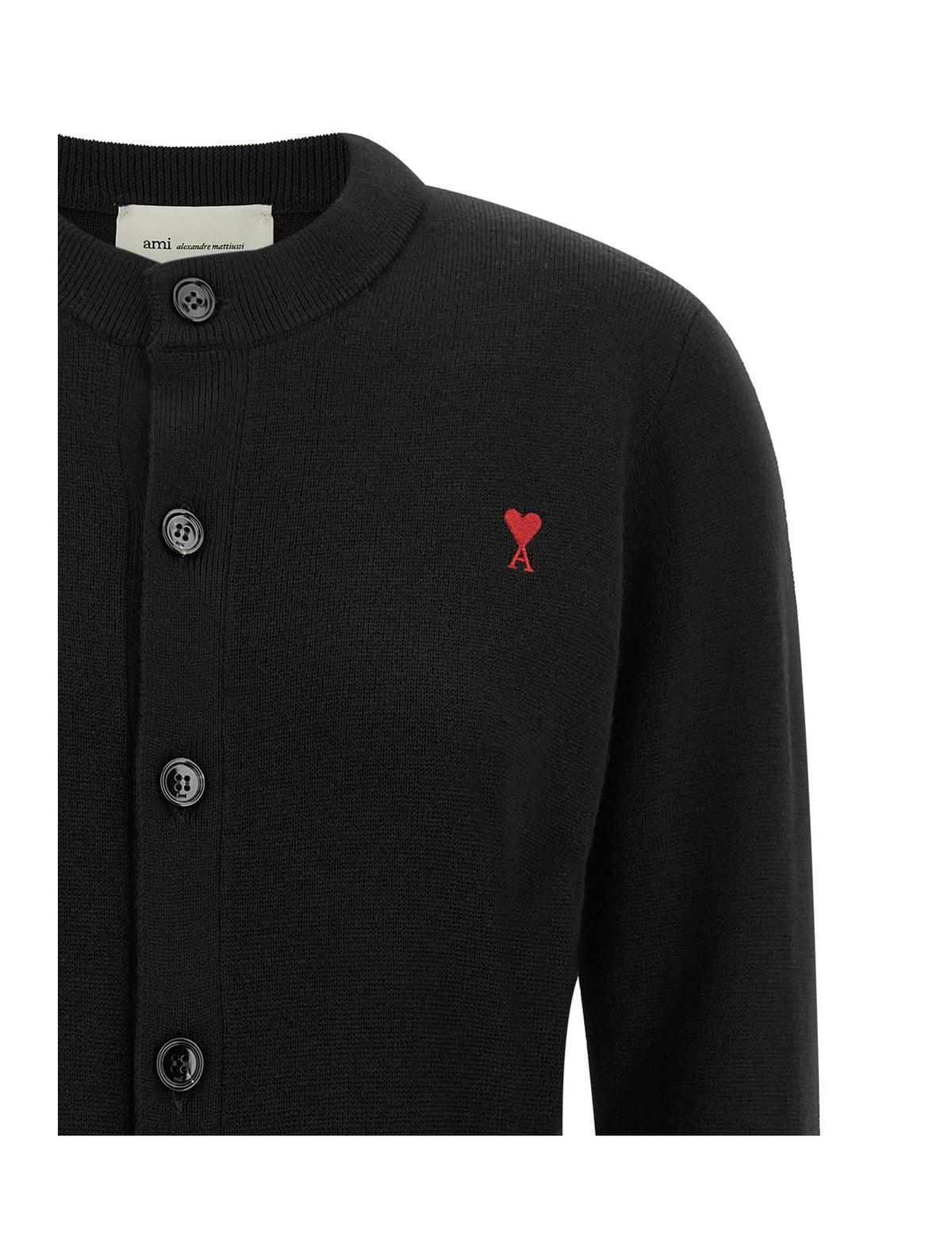 Ami Paris Cardigan in black, Wool — view 3