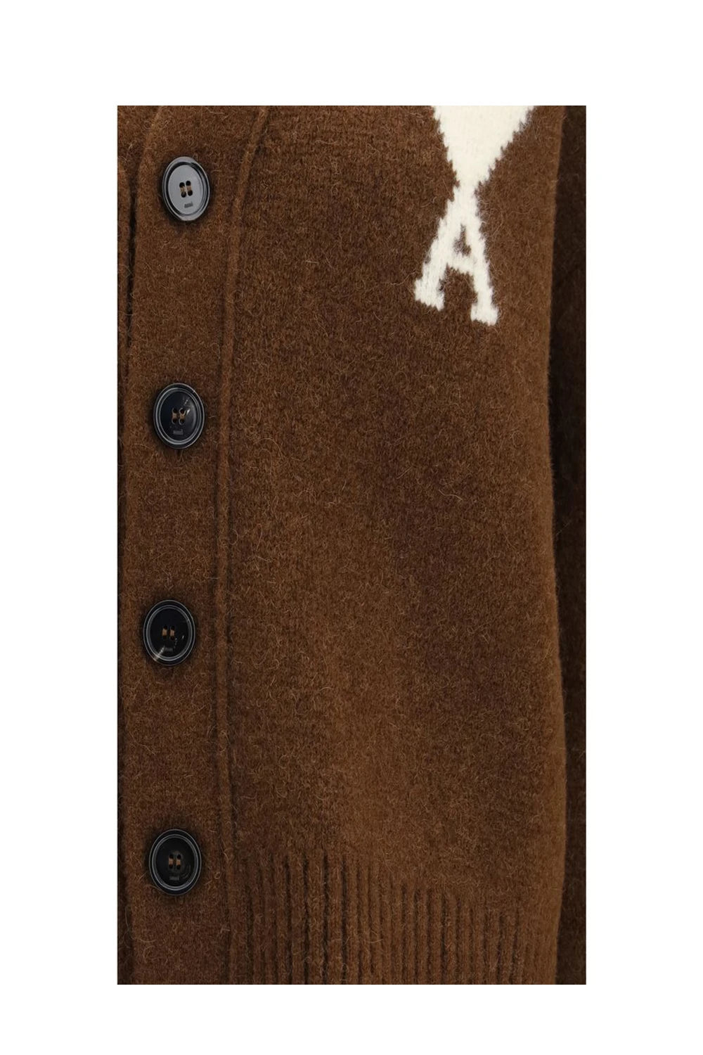 Ami Paris Cardigan in brown, Alpaca Vicugna — view 3