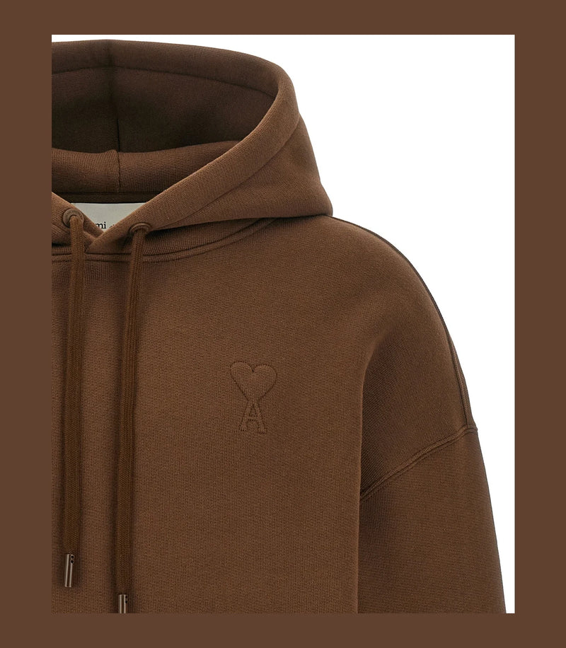 Ami Paris Hoodie in brown, Cotton — view 3
