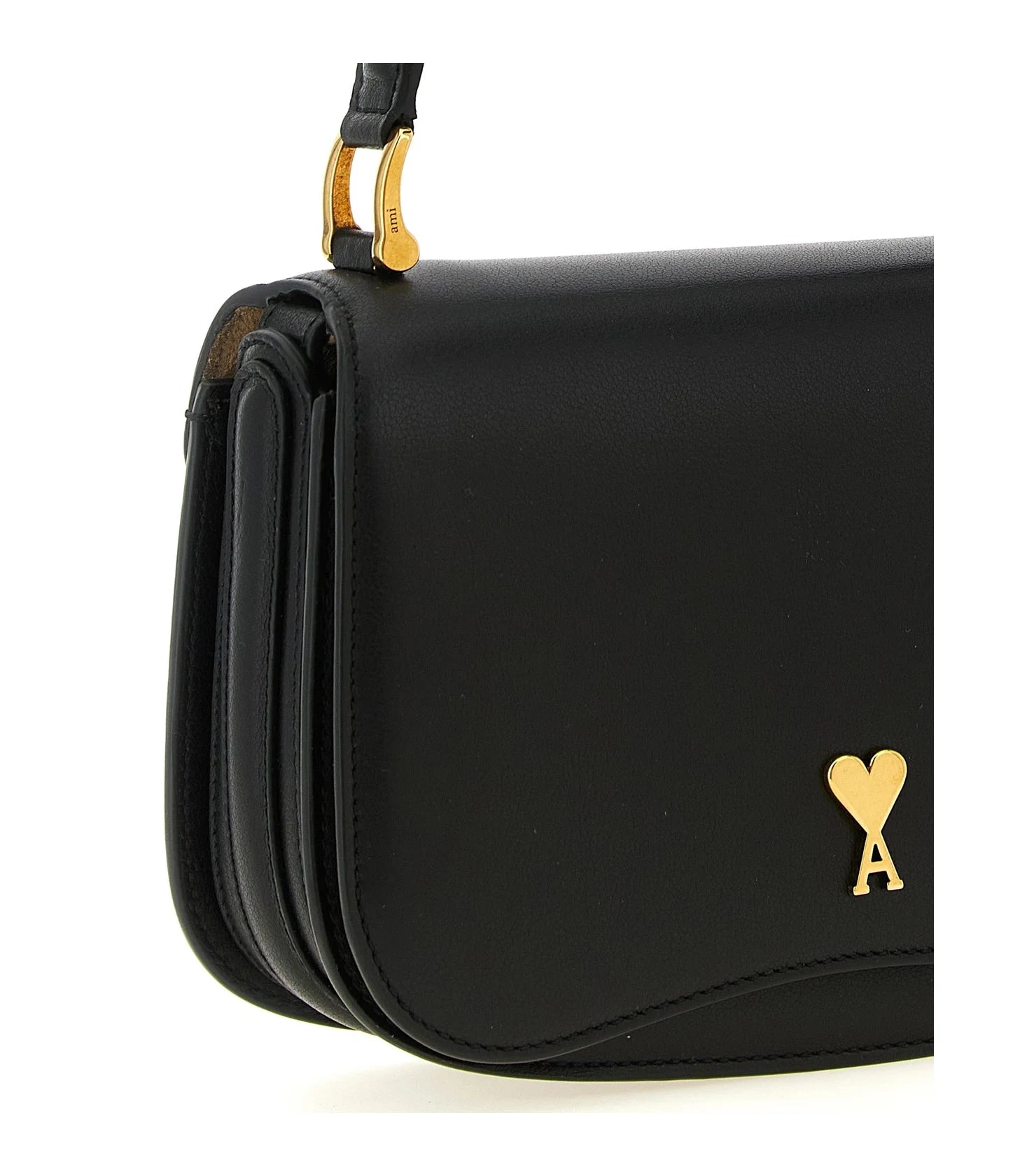 Ami Paris Shoulder Bag in black, Cow Leather — view 3