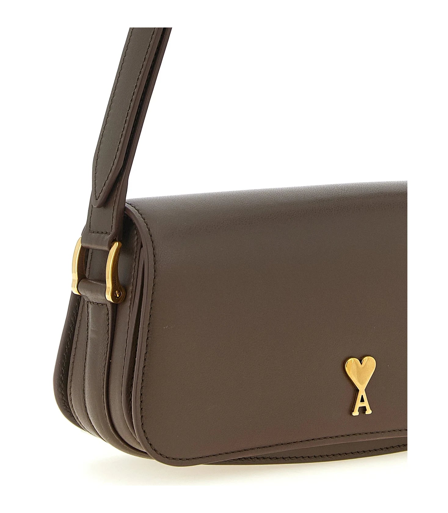 Ami Paris Shoulder Bag in brown, Cow Leather — view 3