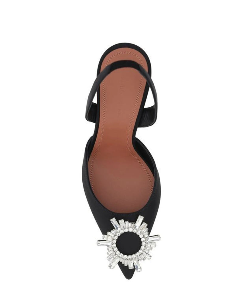 Amina Muaddi Pumps in black, Silk Satin — view 4