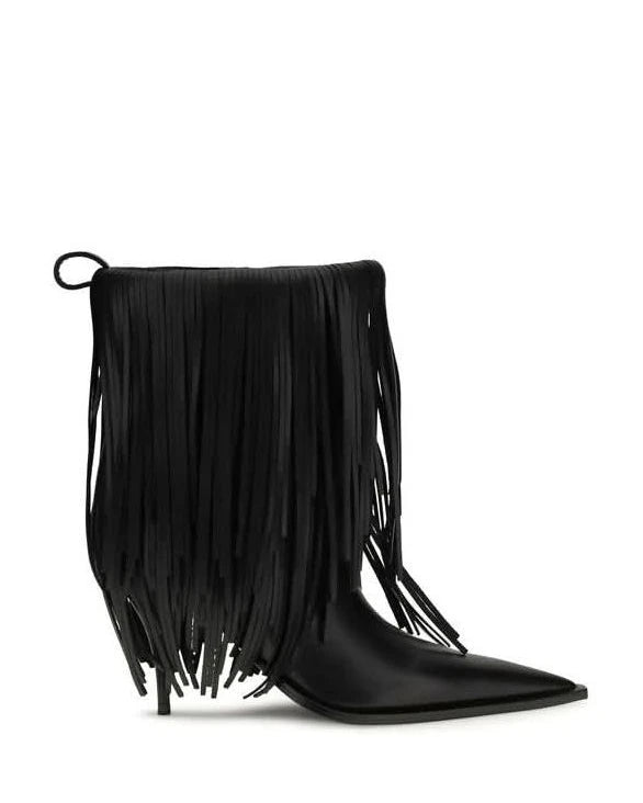 Balenciaga Black Calf Leather Bos Taurus Ankle Boots 
