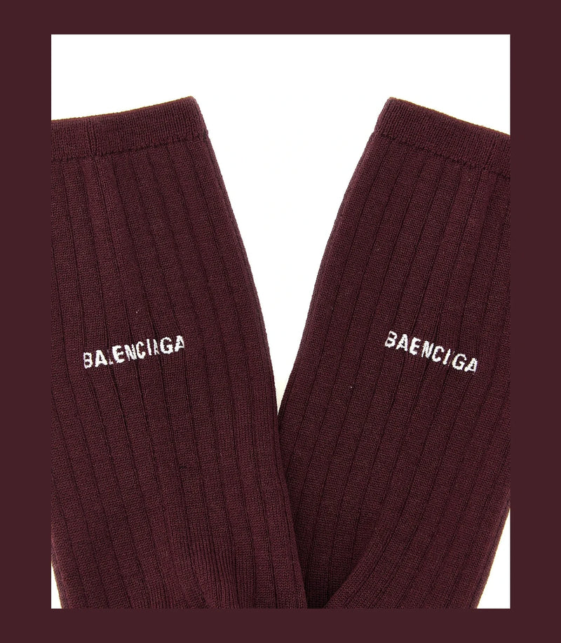 Balenciaga Crew Sock in red, Wool — view 3