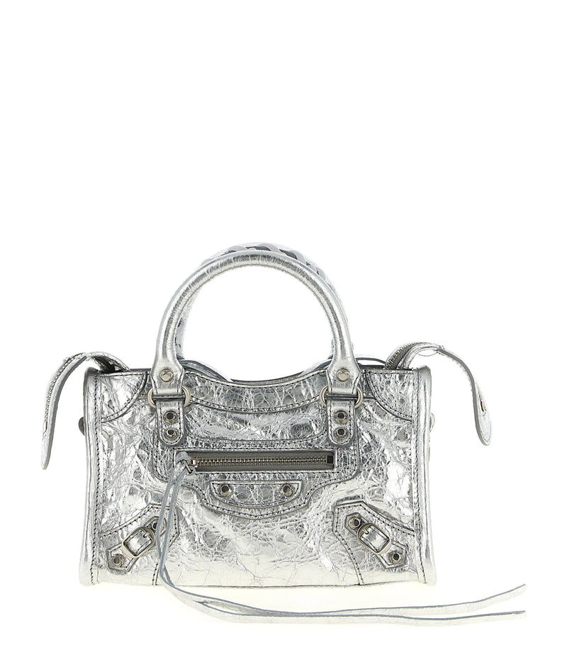 Balenciaga Cross Body Bag in silver, Lamb Leather