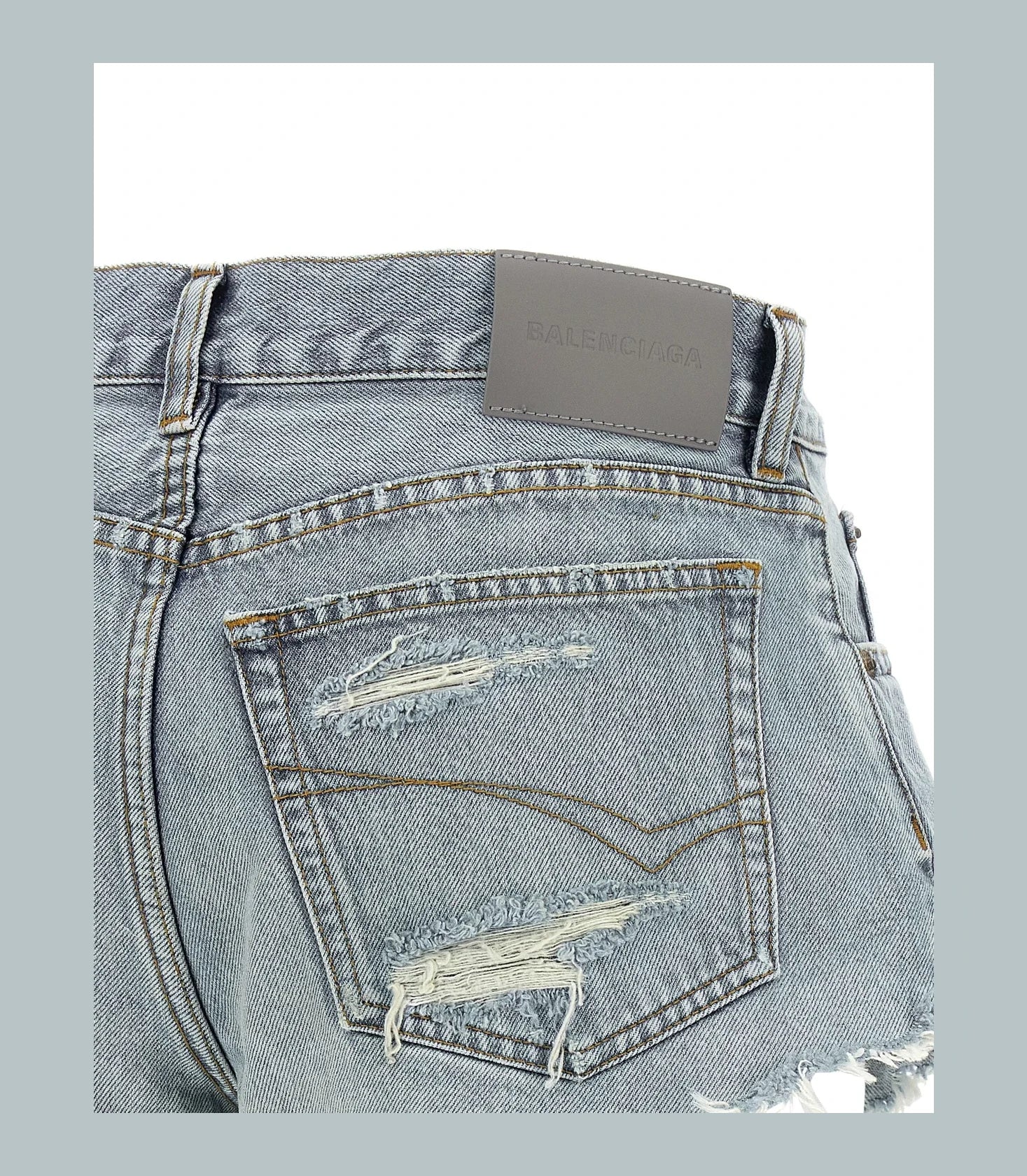 Balenciaga Denim Short in blue, Cotton — view 4