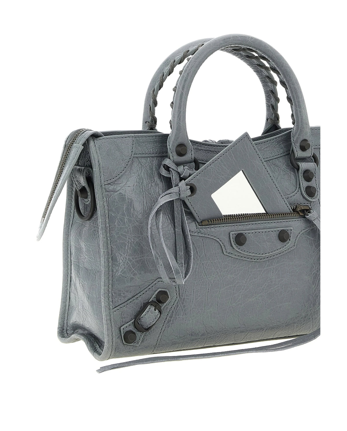Balenciaga Satchel Bag in gray, Lamb Leather — view 3