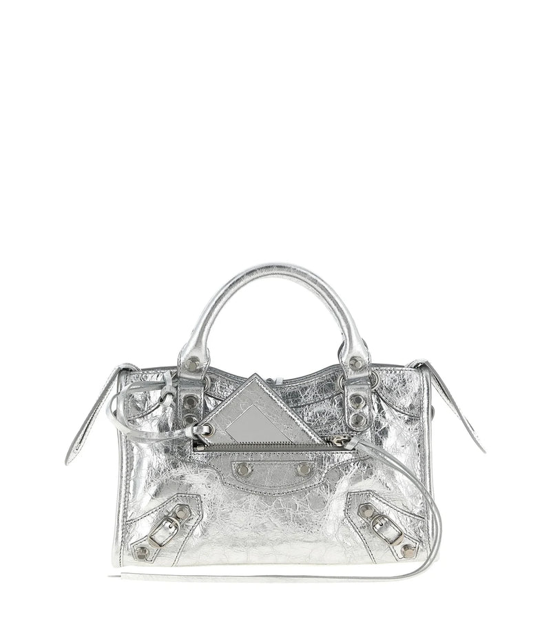 Balenciaga Satchel Bag in silver, Lamb Leather