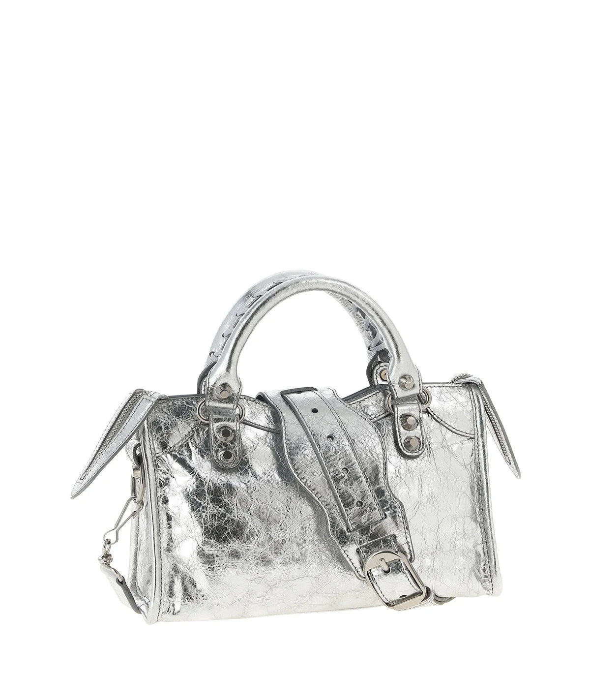 Balenciaga Satchel Bag in silver, Lamb Leather — view 2