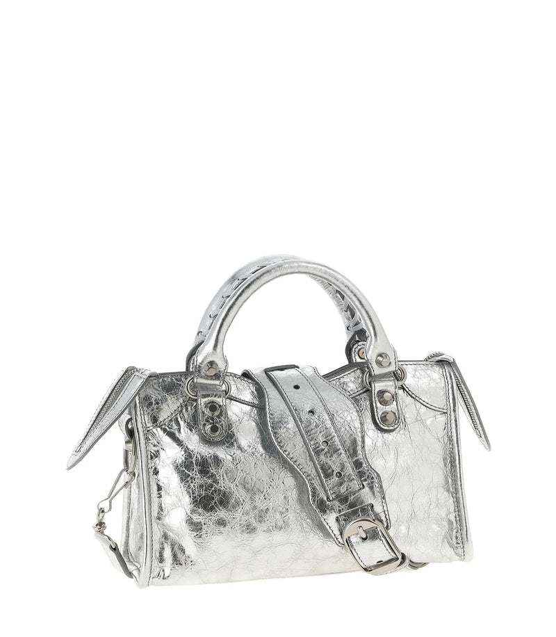 Balenciaga Satchel Bag in silver, Lamb Leather — view 2