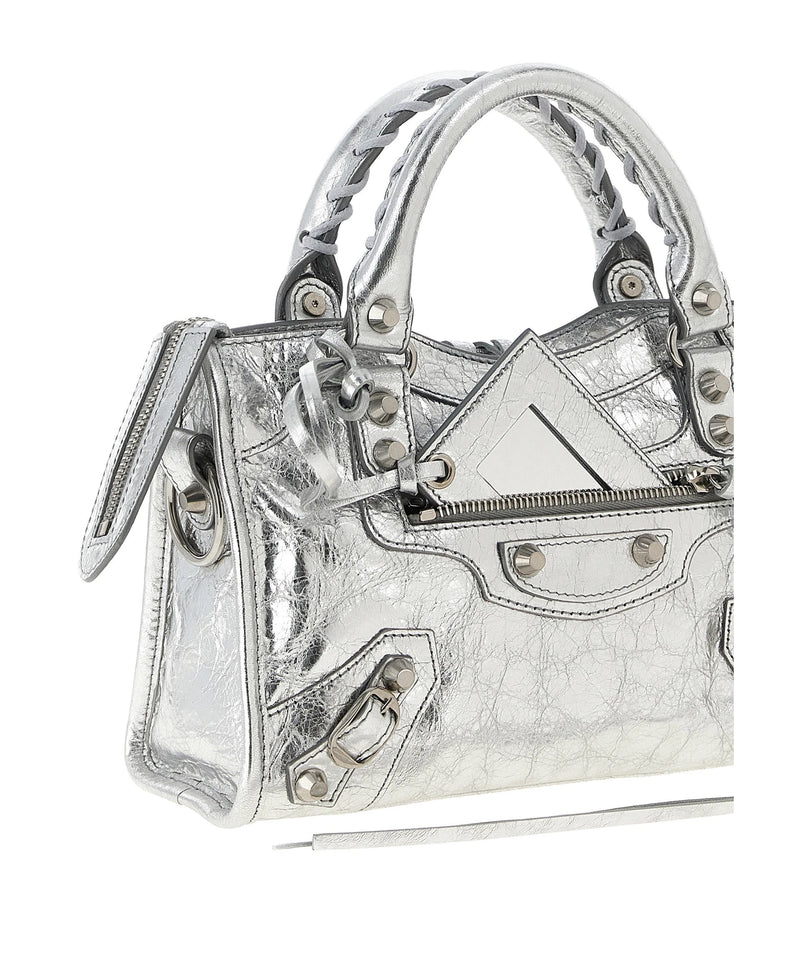 Balenciaga Satchel Bag in silver, Lamb Leather — view 3
